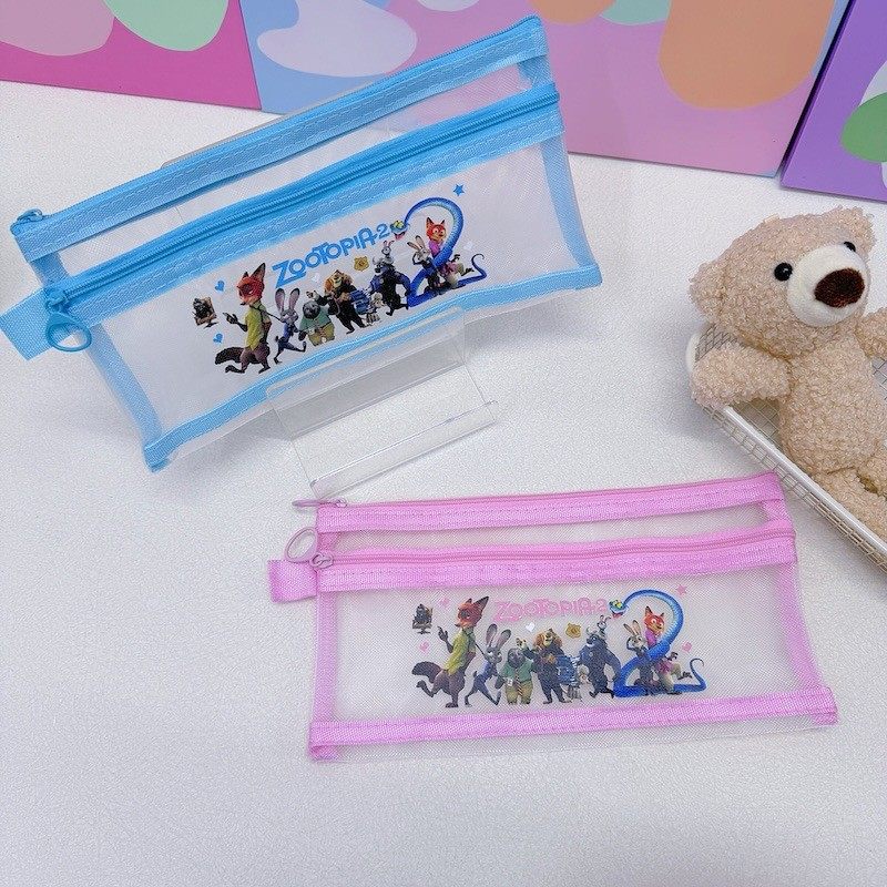 疯狂动物城A6双层学生考试笔袋网纱透明拉链袋小学生可爱卡通文具袋男孩女孩高颜值网格袋小清新拉链袋,文具电教/文化用品/商务用品,笔袋,淘宝优惠券,粉丝福利购,淘宝优惠卷
