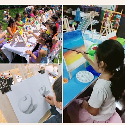 迷你小画架桌面台式支架实木质折叠三角架儿童绘画素描画框油画板