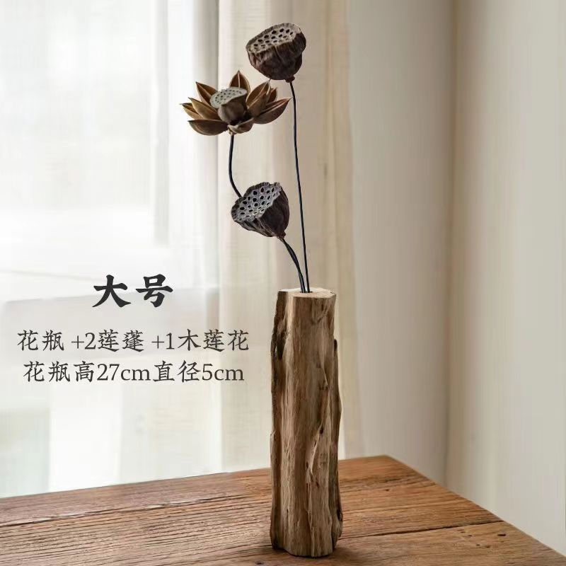 禅意真花莲蓬荷花花瓶民宿酒店