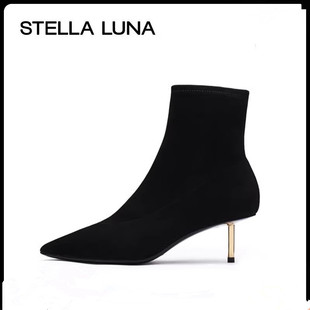 STELLA LUNA 2023秋冬时尚香烟跟及踝裸靴猫跟女短靴SLP/SL318020
