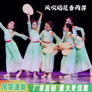 风吹稻花香两岸舞蹈服古典舞演出服心尖尖剧目秧歌红色记忆扇子舞
