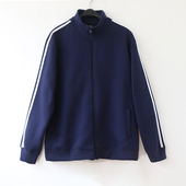 原创BF风2025藏青色情侣男女款 三条杠休闲运动立领卫衣外套上衣潮