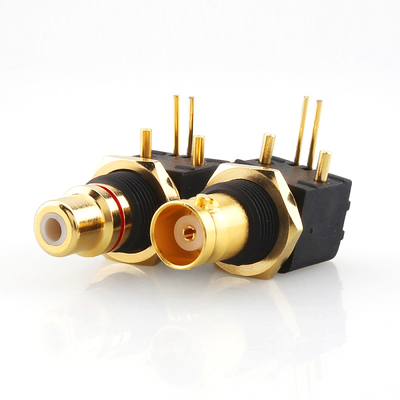 PCB板莲花母座纯铜RCA母座