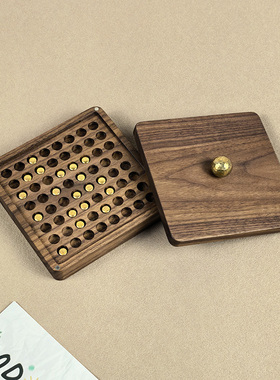 小金豆收纳盒装金条盒子黄金首饰盒攒金转运珠黑胡桃木盒diy定制