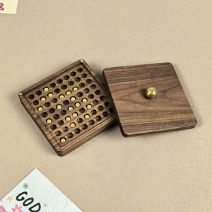 小金豆收纳盒装金条盒子黄金首饰盒攒金转运珠黑胡桃木盒diy定制