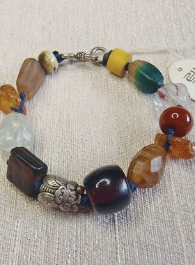 原创设计小众新中式天然石红线松石复古文艺古风手链