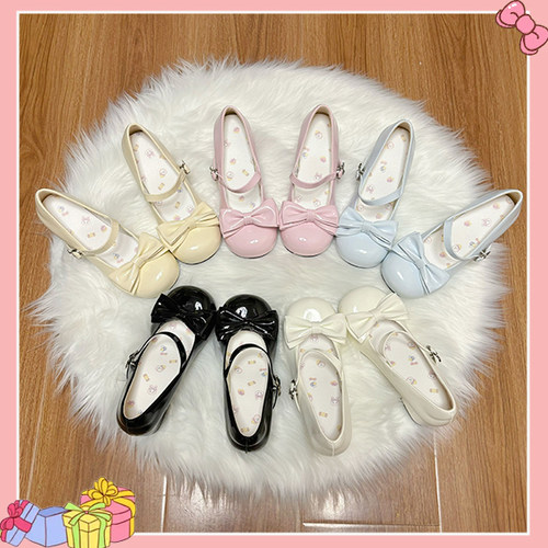 小奶芙现货【中跟】落寻森原创lolita鞋圆头可爱lo鞋洛丽塔鞋