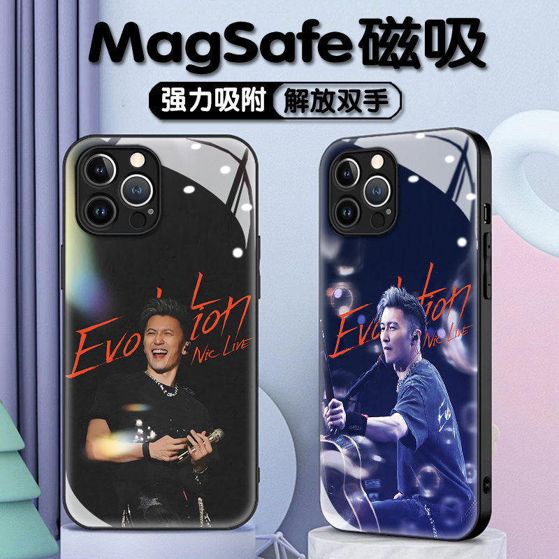 谢霆锋演唱会现场图苹果16promax手机壳iphone15个性磁吸Magsafe无线充电防摔壳14/13情侣玻璃壳12歌迷周边11