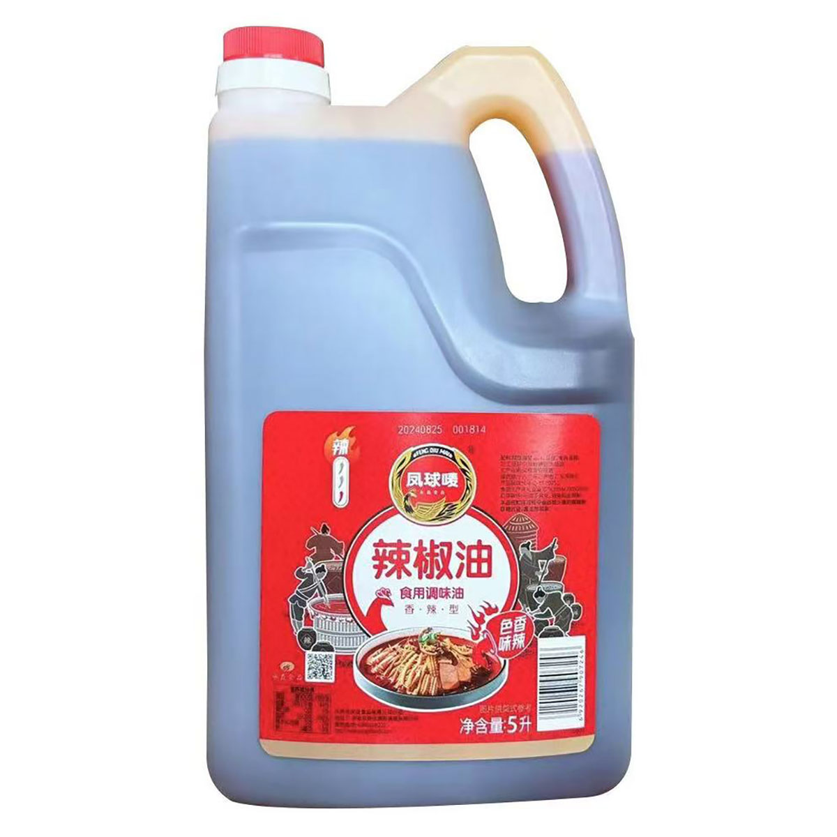 凤球唛辣椒油5L/瓶商用大桶装红油上色增香凉拌秘制卤菜螺蛳粉料