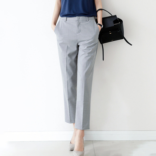 通勤职场OL风格九分锤形垂感笔挺显瘦纯色休闲裤西装裤女2025夏装