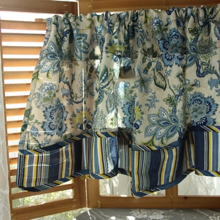 外贸美单 多款美式乡村风格 欧式大花提花窗帘柜门橱窗帘帘头帷幔