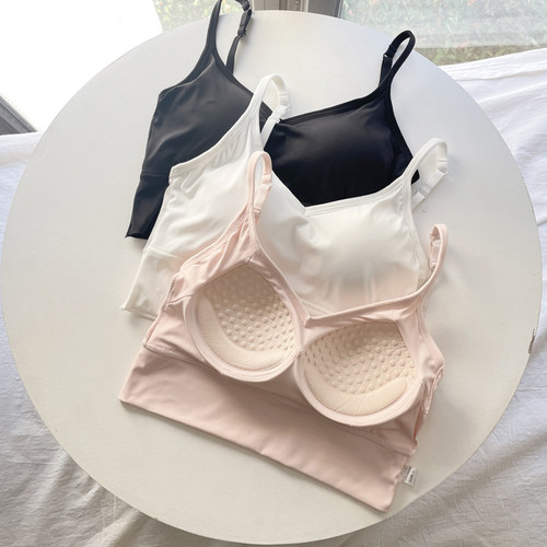 冰丝美背文胸带胸垫一体抹胸上衣