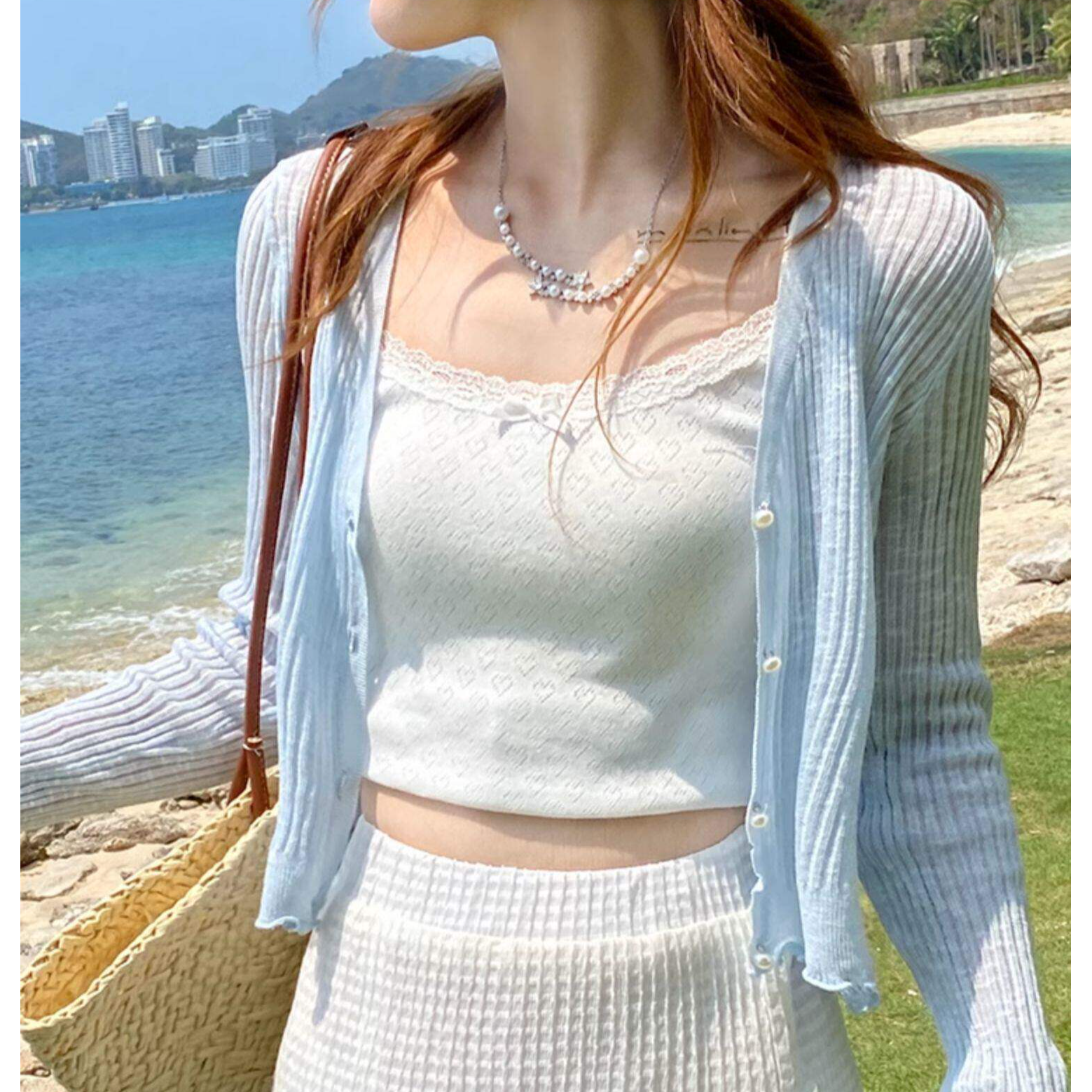 冰丝防晒开衫薄纱夏天针织衫女2026新款外套薄款配吊带裙的小外搭
