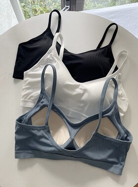 夏季无痕内衣女抹胸防走光夏吊带背心运动文胸细肩带美背裹胸薄款