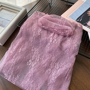 神仙女堆堆领无边高领蕾丝打底衫女气质新款韩版内搭洋气网纱小衫