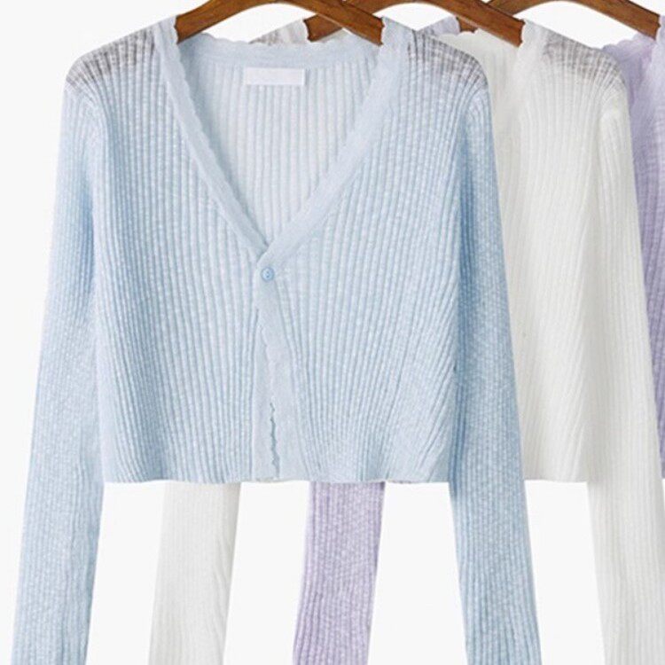 冰丝防晒开衫女薄款披肩夏季搭配吊带裙子外搭罩衫针织上衣小外套