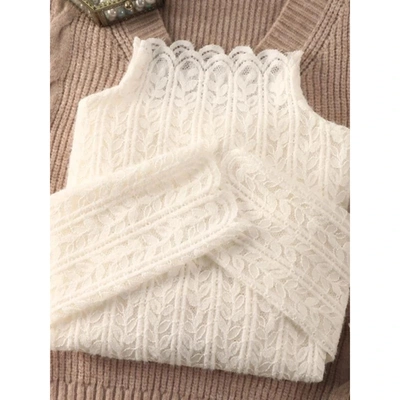 秋冬新款洋气薄款内搭小衫高级感网纱上衣半高领磨毛蕾丝打底衫女