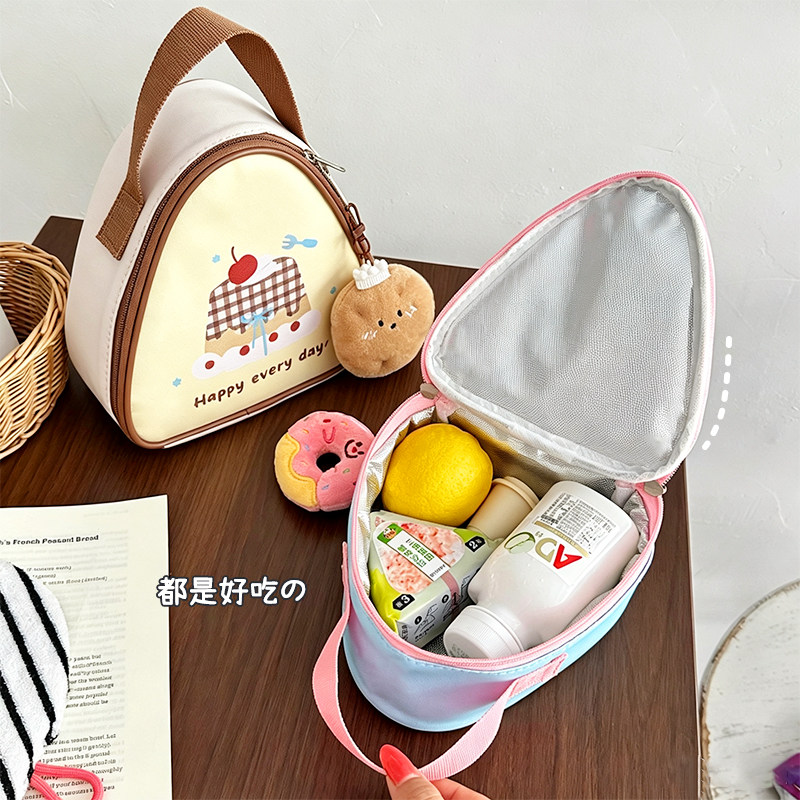 早餐保温袋小号迷你便携三明治便当包冷藏饭盒手提袋子小学生餐包图片