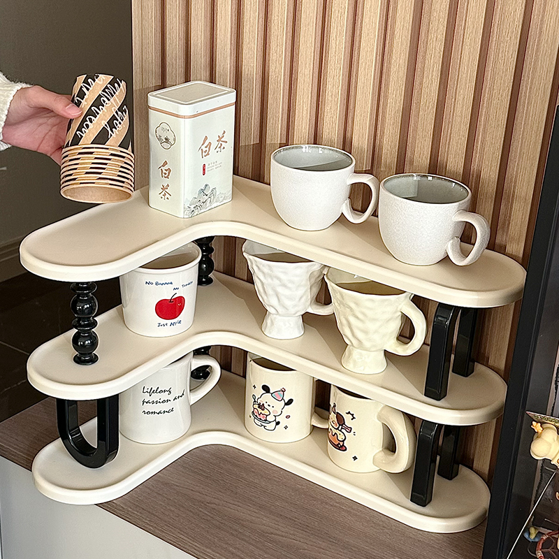 墙边转角杯子收纳置物架