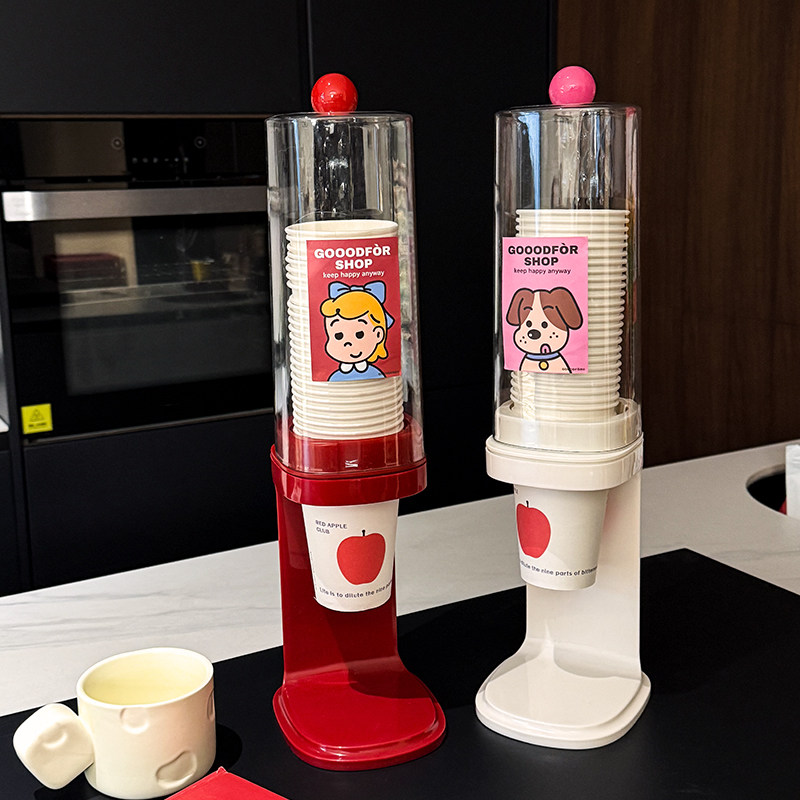 桌面一次性纸杯取杯器置物架饮水机咖啡机边杯子防尘收纳架取杯架
