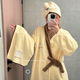 浴袍女珊瑚绒速干超强吸水保暖可裹浴巾成人可穿式 浴衣一体式 浴裙