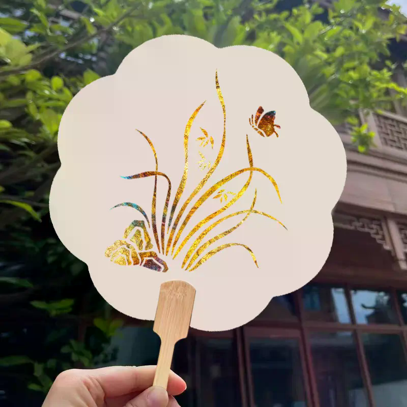 非遗手工烧箔画团扇材料包