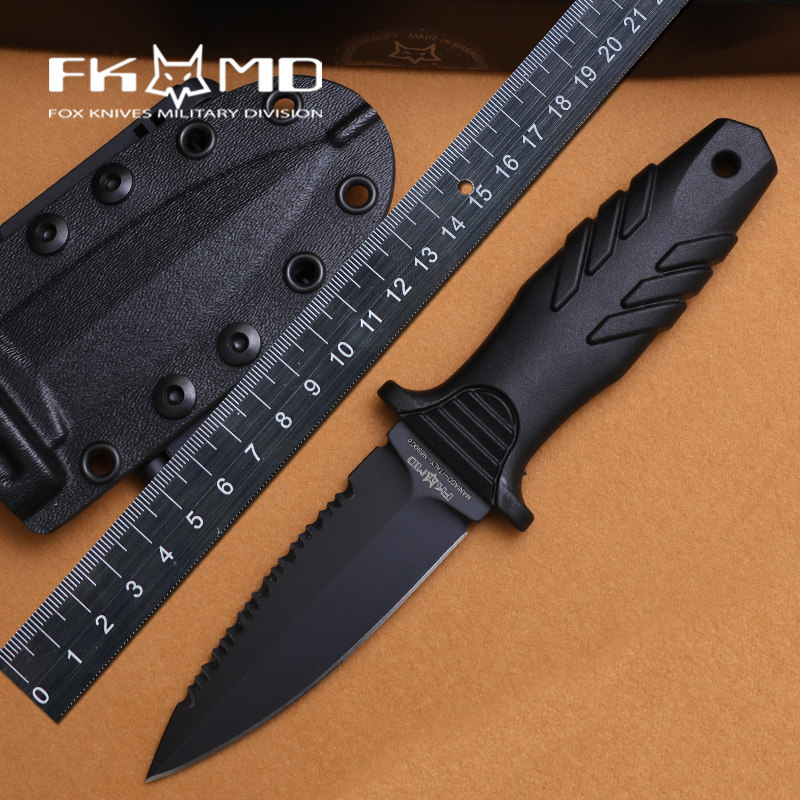 意大利原装进口fox狐狸户外防身直刀野外探险露营潜水工具fx-647s