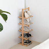 日式 架小型 浴室拖鞋 家用进门多层小窄门口鞋 架玄关入户实木直立式