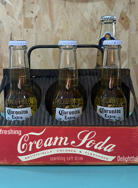 复古啤酒瓶铁艺手提箱装饰摆件酒吧餐厅节庆派对装饰品