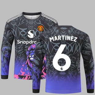 2526秋冬新曼联狮子紫色球衣卫衣马丁内斯芒特透气长袖运动训练服