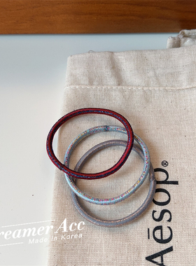 韩国进口。高弹力好扎基础百搭红色网红发圈发绳头绳皮橡皮筋皮套