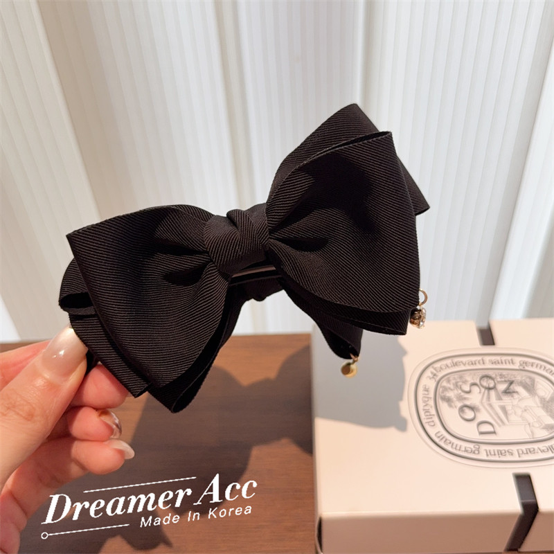 韩国进口黑色多层布艺蝴蝶结竖夹高马尾香蕉夹亮钻顶夹发夹头饰女,饰品/流行首饰/时尚饰品新,发饰,淘宝优惠券,粉丝福利购,淘宝优惠卷