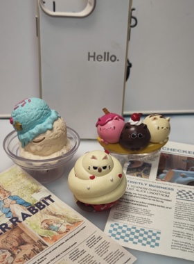 散货材料配件猫蛋糕 香蕉船 卡比蛋糕食玩摆件手办微景观装饰A08