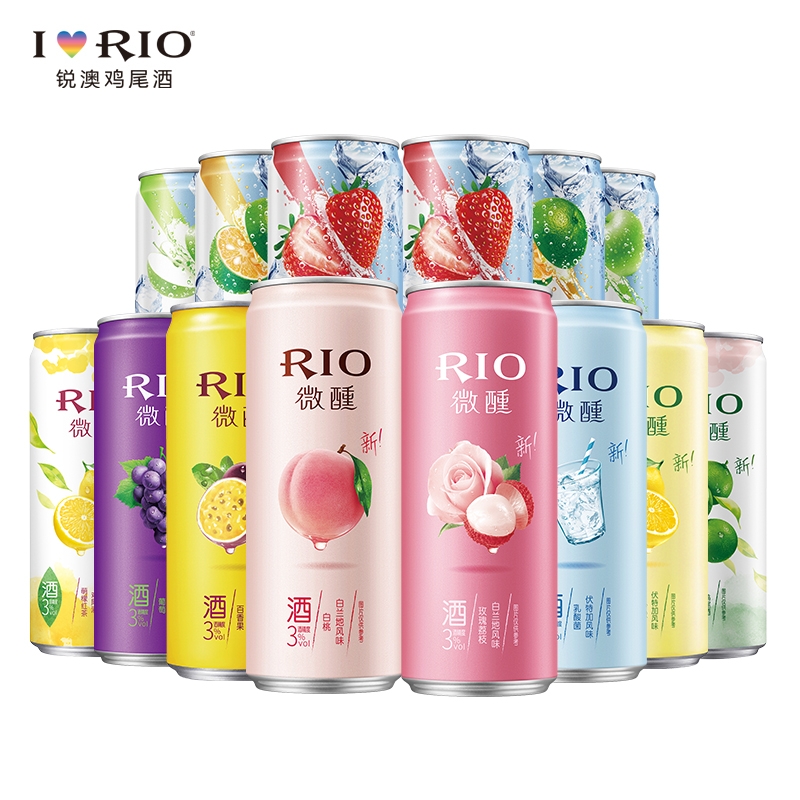 锐澳rio鸡尾酒微醺3度玫瑰白兰地百香果草莓柠檬伏特加威士忌