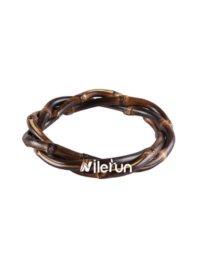 个性服装配饰首饰复古烤黑色竹鞭手镯 麻花竹根手环 竹节手镯