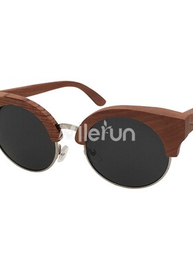 墨镜金属鼻梁圆形半框太阳眼镜