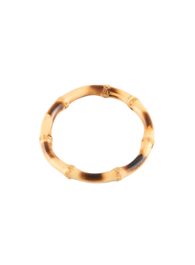 竹节烤黄黑双色豹纹手镯圆环竹根鞭饰品大圈口7厘米内径竹子手环