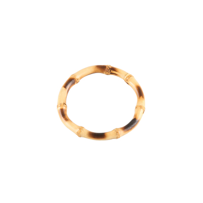 竹节烤黄黑双色豹纹手镯圆环竹根鞭饰品大圈口7厘米内径竹子手环