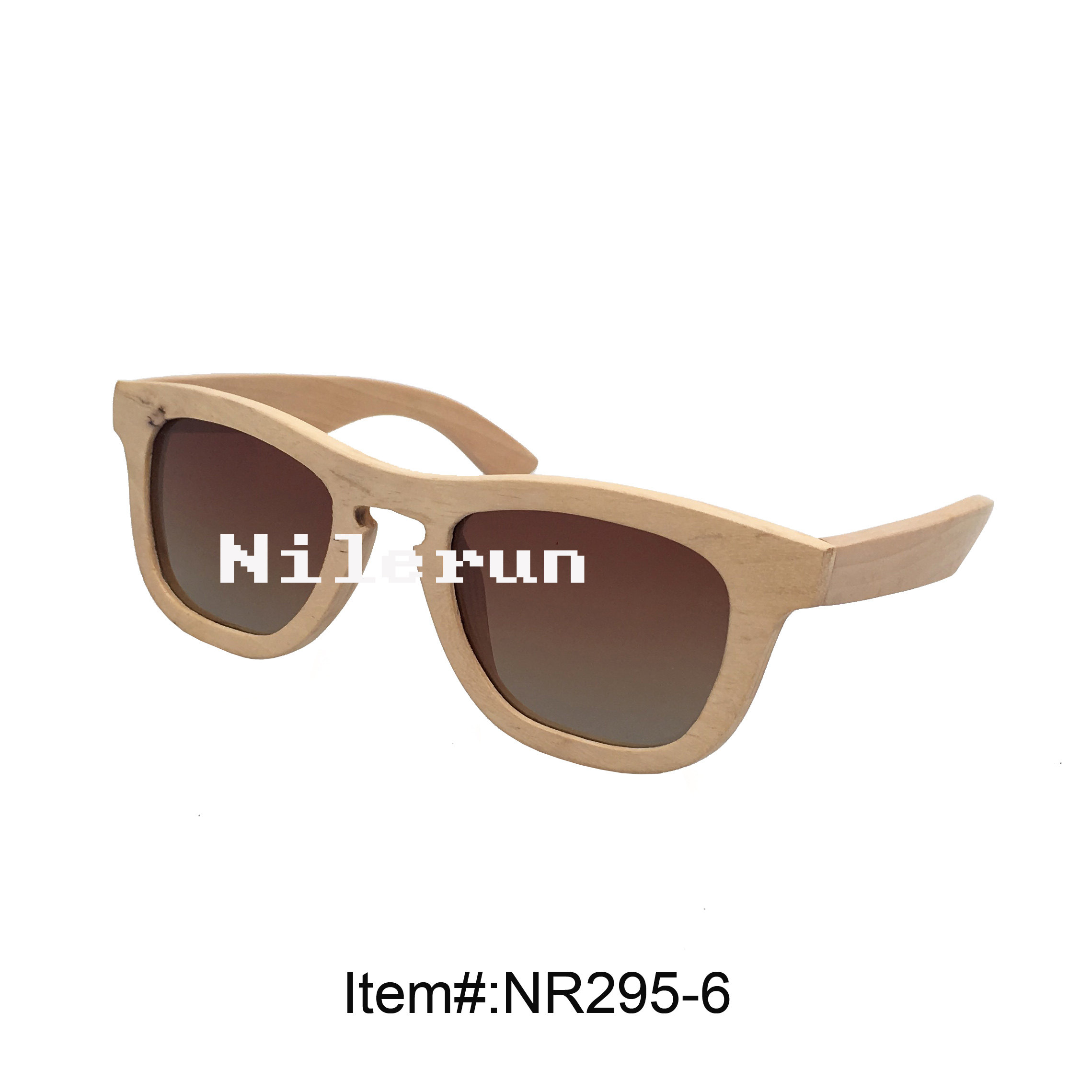 小清新原木色太阳眼镜 荷木框架遮阳镜茶色偏光墨镜