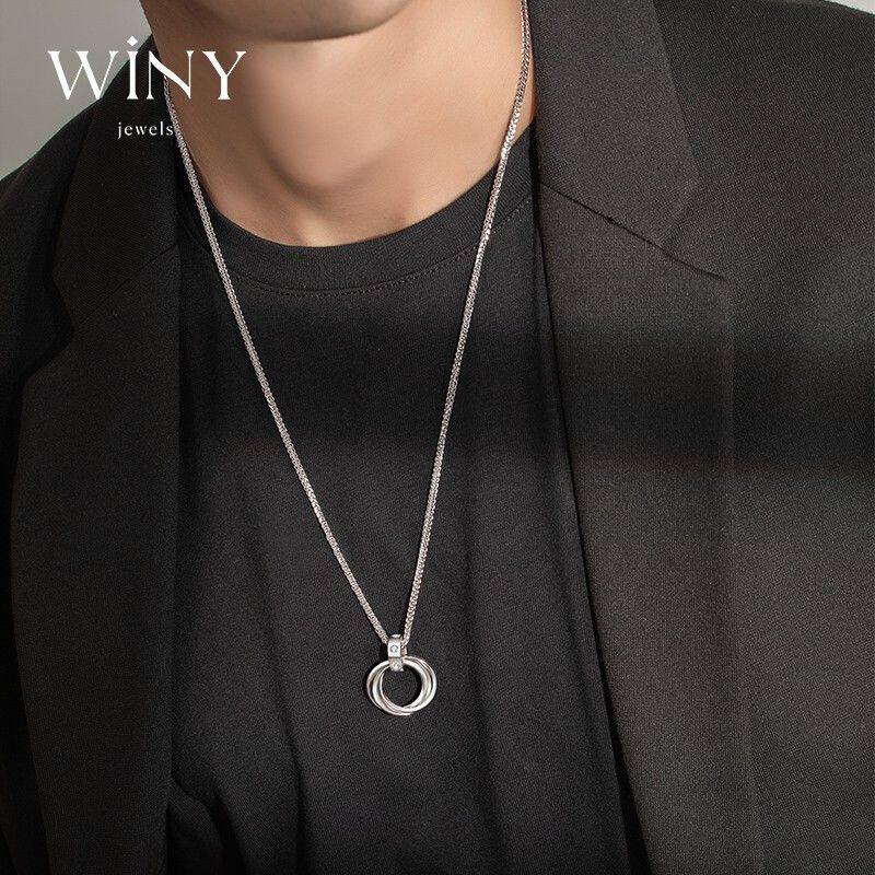 Winy999银项链男款吊坠霸气潮男个性2022新款帅气炸街送男生礼物