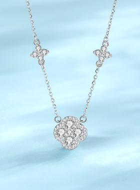 四叶星辉项链925纯银小众个性