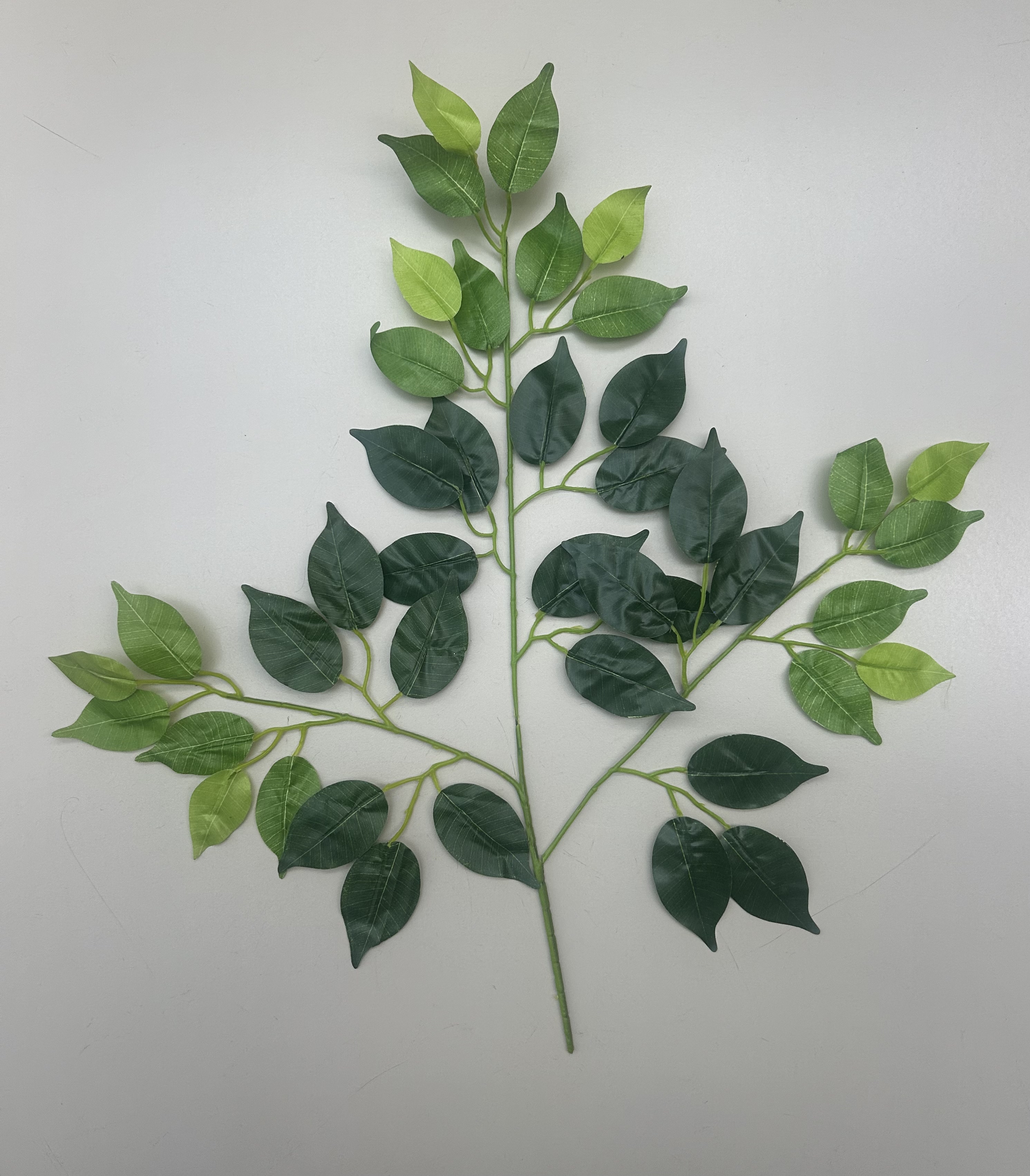仿真榕树叶假树枝丝印叶子人造绿植假花装饰大型仿真榕树1枝的价