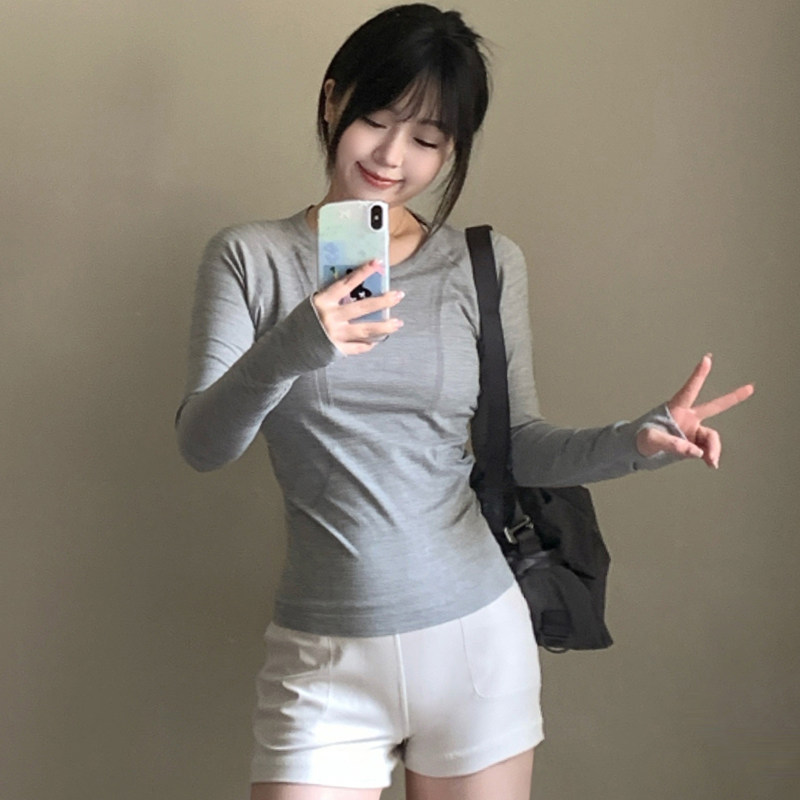 瑜伽服上衣内搭运动速干衣跑步运动健身长袖冬速干高颜值训练服,运动/瑜伽/健身/球迷用品,瑜伽t恤,淘宝优惠券,粉丝福利购,淘宝优惠卷