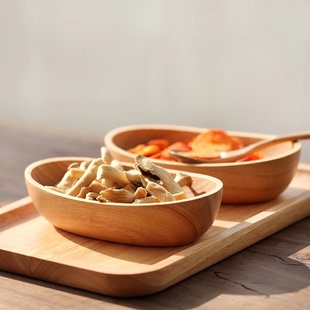 木质船形木碟子 日式创意实木制 水果盘甜点碟子坚果木碟儿童木碗