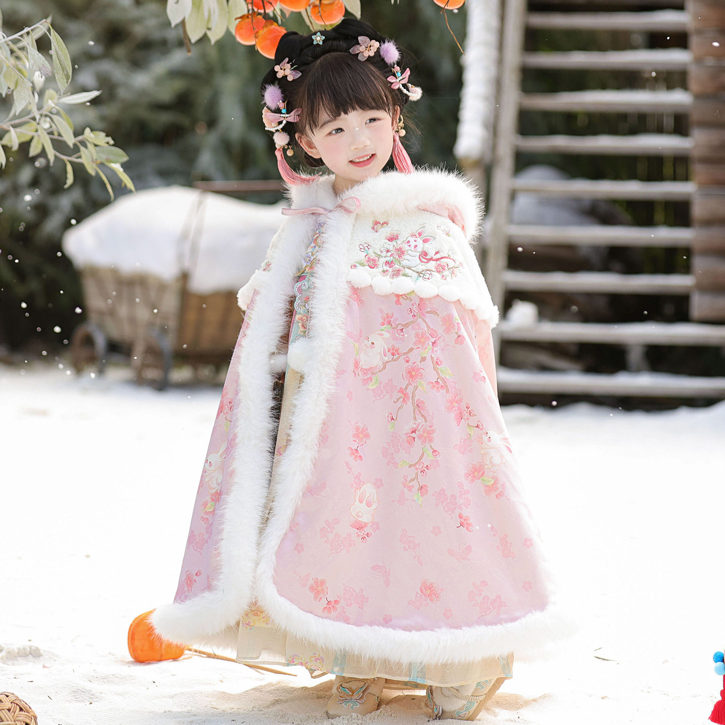 女童斗篷2025冬季中式古风汉服中长款连帽加绒加厚中长款披风外套,童装/婴儿装/亲子装,披风/斗篷,淘宝优惠券,粉丝福利购,淘宝优惠卷