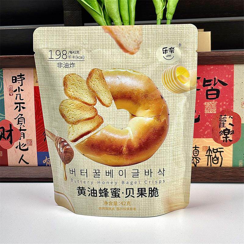 蜂蜜黄油贝果脆片6袋健康饱腹休闲零食面包干早餐饼干252克