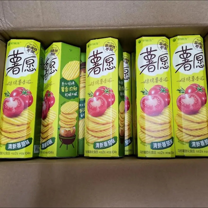 好丽友薯愿薯片104g罐装黄瓜蜂蜜牛奶味薯条小包装膨化休闲零食品