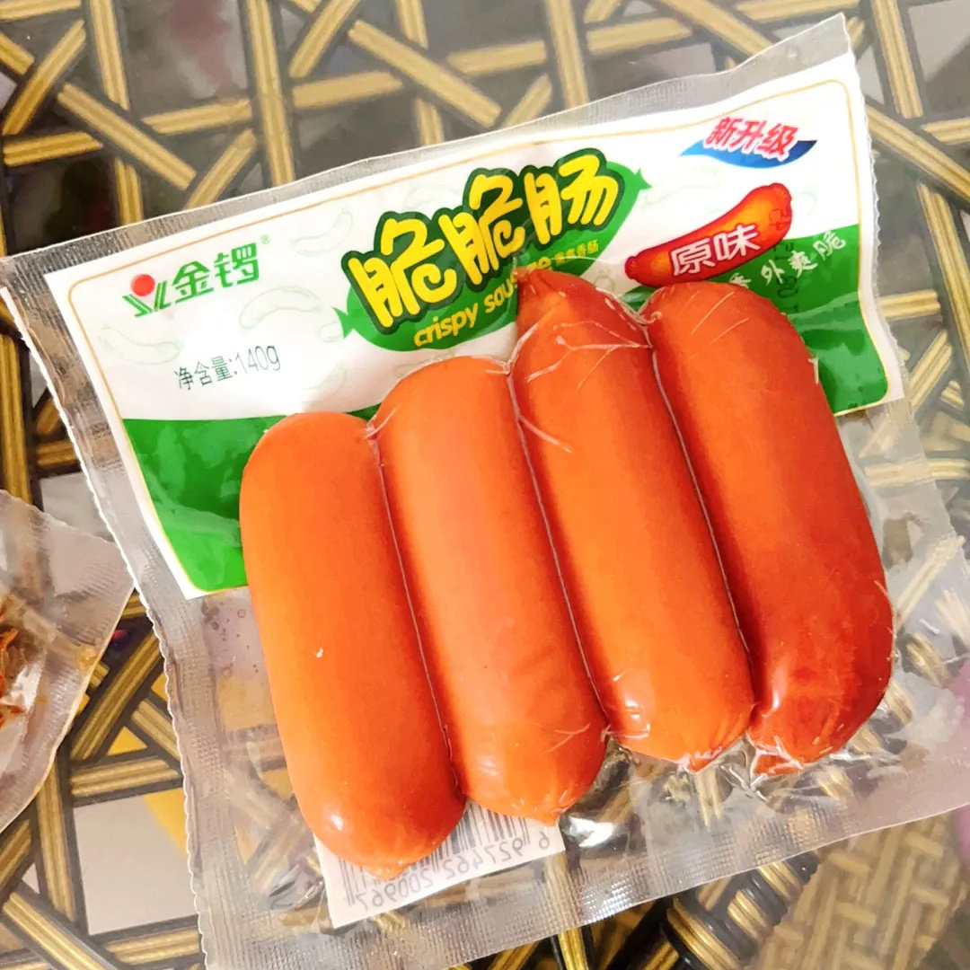 金锣脆脆肠原味香辣140g整箱火腿肠香肠早餐肠泡面肠开袋即食香肠