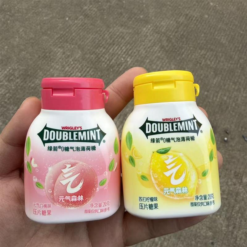 0糖气泡薄荷糖元气森林白桃苏打柠檬味口气清新水果味20g含片
