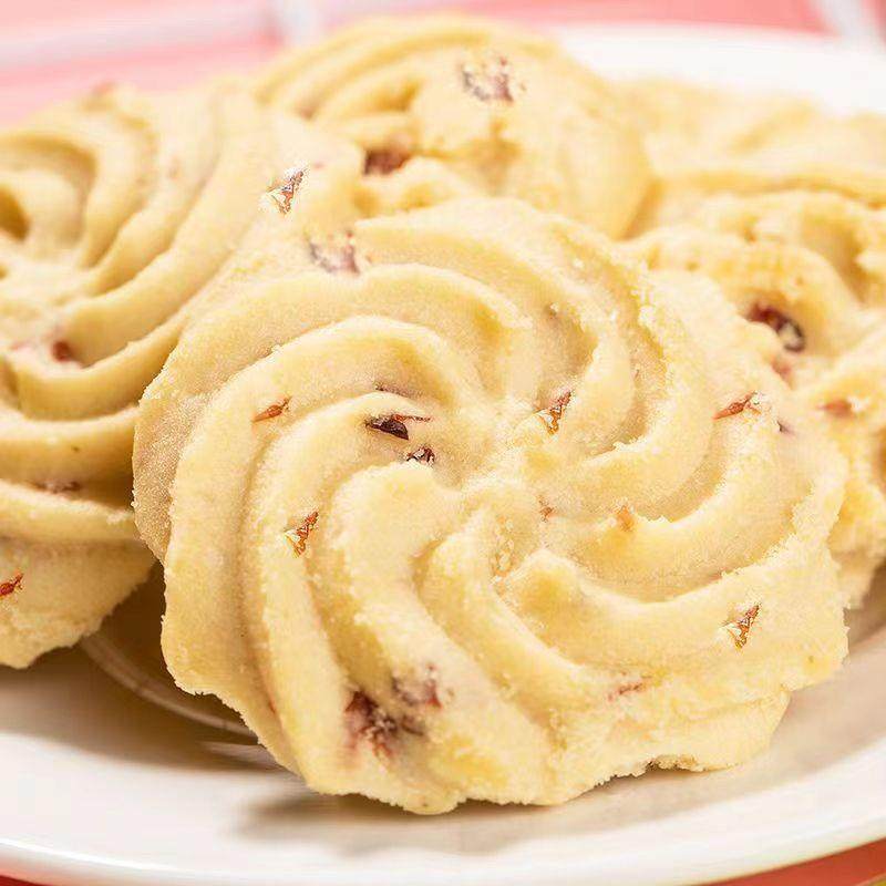 海盐玫瑰小酥曲奇饼干独立小包装零食散装多口味奶香味江南状